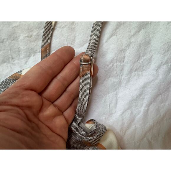 Chic Satin Camisole & Skirt Set – Plaid Print with Black Lace Trim – Elegant Lou - Picture 12 of 12